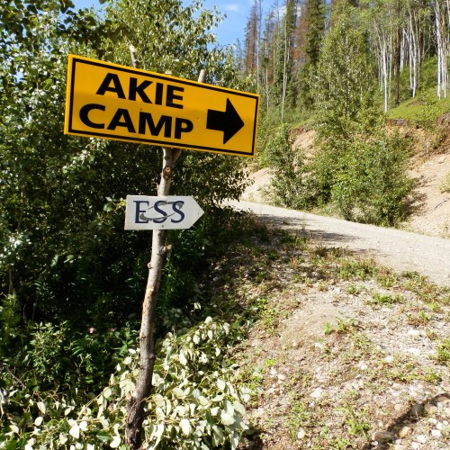 Sign to the Akie camp